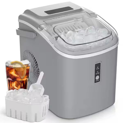Portable Ice Maker ❄️ | 26lbs/Day 🧊 | 6-Min Fast Ice ⚡ | Self-Cleaning 🧼 | Handle + Basket