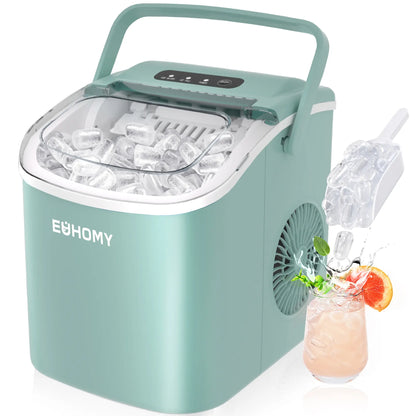 Portable Ice Maker ❄️ | 26lbs/Day 🧊 | 6-Min Fast Ice ⚡ | Self-Cleaning 🧼 | Handle + Basket
