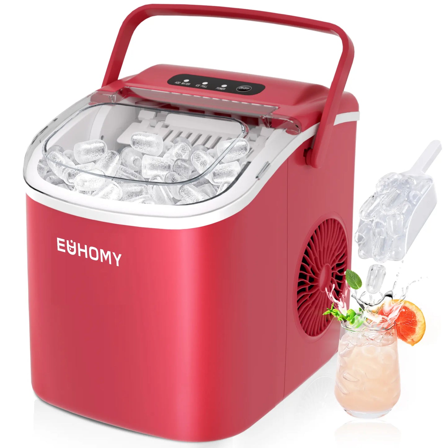 Portable Ice Maker ❄️ | 26lbs/Day 🧊 | 6-Min Fast Ice ⚡ | Self-Cleaning 🧼 | Handle + Basket