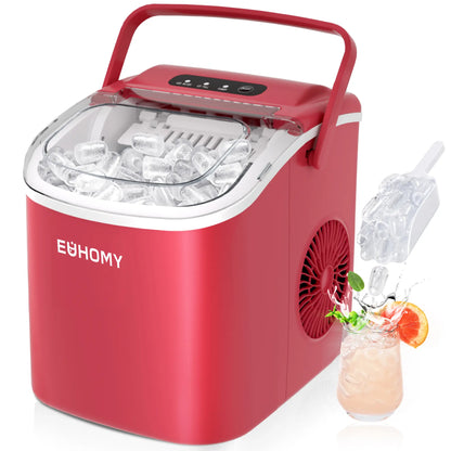 Portable Ice Maker ❄️ | 26lbs/Day 🧊 | 6-Min Fast Ice ⚡ | Self-Cleaning 🧼 | Handle + Basket