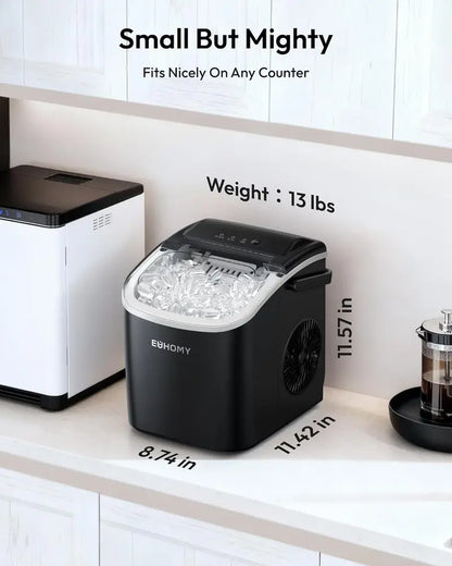 Portable Ice Maker ❄️ | 26lbs/Day 🧊 | 6-Min Fast Ice ⚡ | Self-Cleaning 🧼 | Handle + Basket