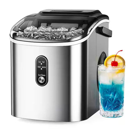 Portable Ice Maker ❄️ | 26lbs/Day 🧊 | 6-Min Fast Ice ⚡ | Self-Cleaning 🧼 | Handle + Basket