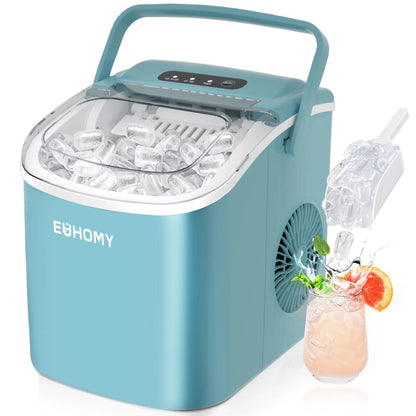 Portable Ice Maker ❄️ | 26lbs/Day 🧊 | 6-Min Fast Ice ⚡ | Self-Cleaning 🧼 | Handle + Basket
