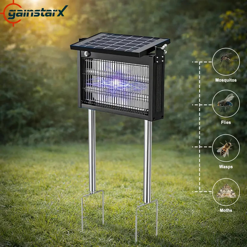 Smart Solar Bug Zapper Rechargeable • Waterproof • Outdoor & Indoor Use