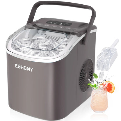 Portable Ice Maker ❄️ | 26lbs/Day 🧊 | 6-Min Fast Ice ⚡ | Self-Cleaning 🧼 | Handle + Basket