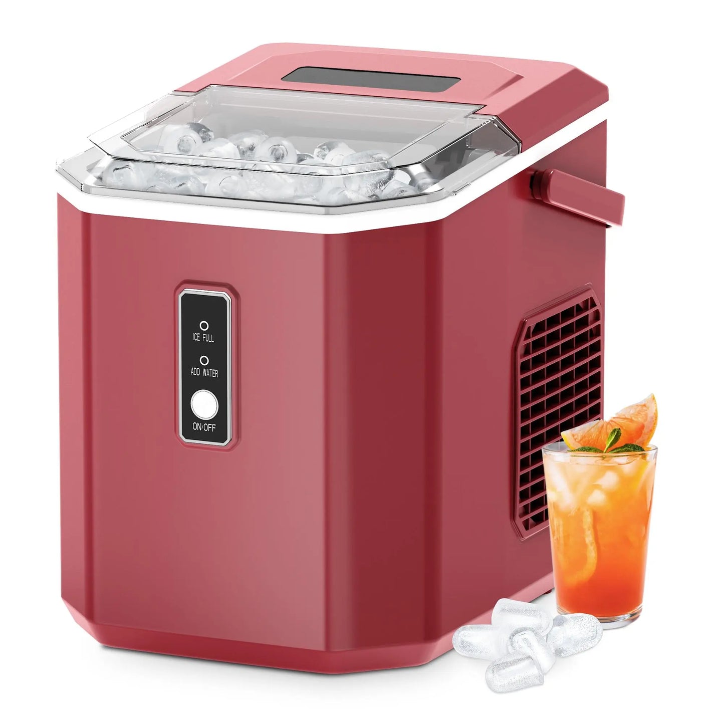 Portable Ice Maker ❄️ | 26lbs/Day 🧊 | 6-Min Fast Ice ⚡ | Self-Cleaning 🧼 | Handle + Basket