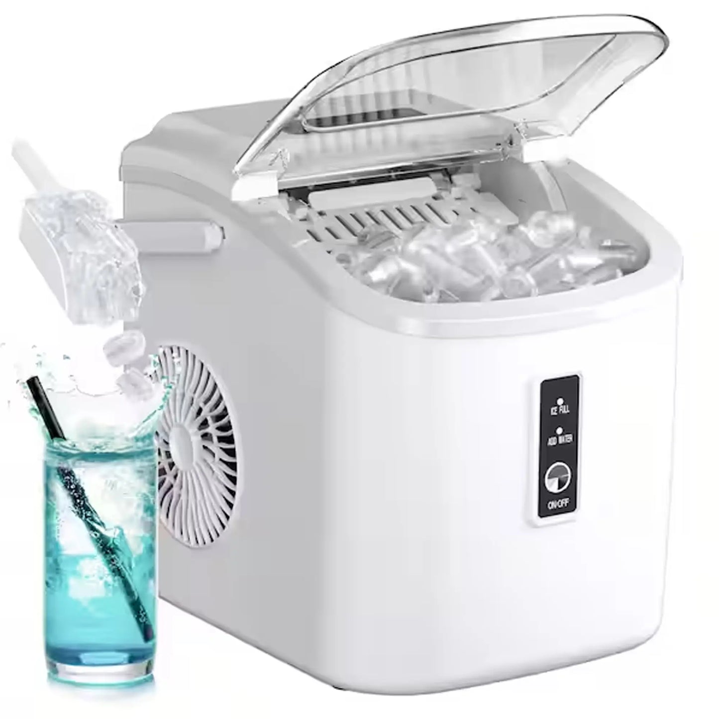 Portable Ice Maker ❄️ | 26lbs/Day 🧊 | 6-Min Fast Ice ⚡ | Self-Cleaning 🧼 | Handle + Basket